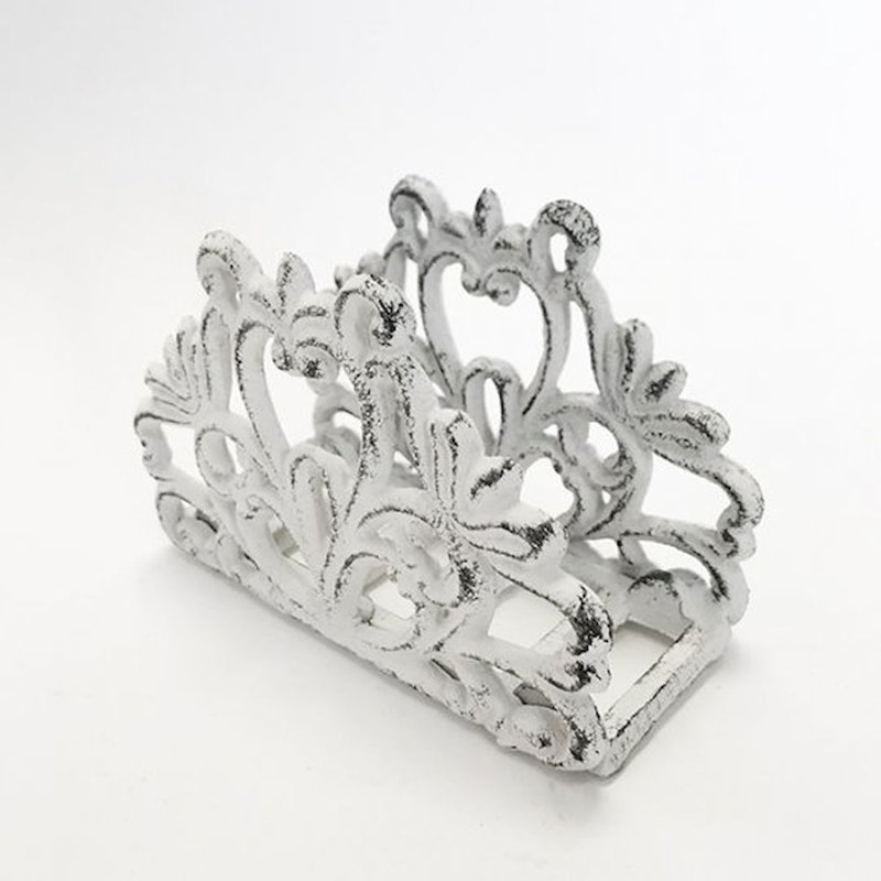 Iron Napkin Holder, White