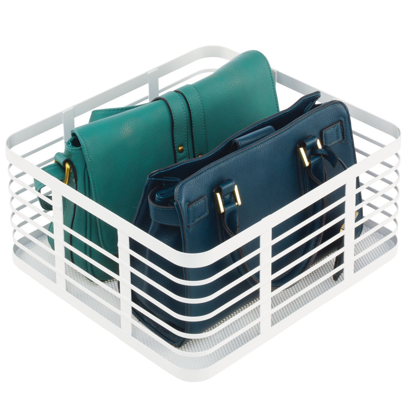 Carson Basket, Matte White, 6" H x 12" W x 13" D