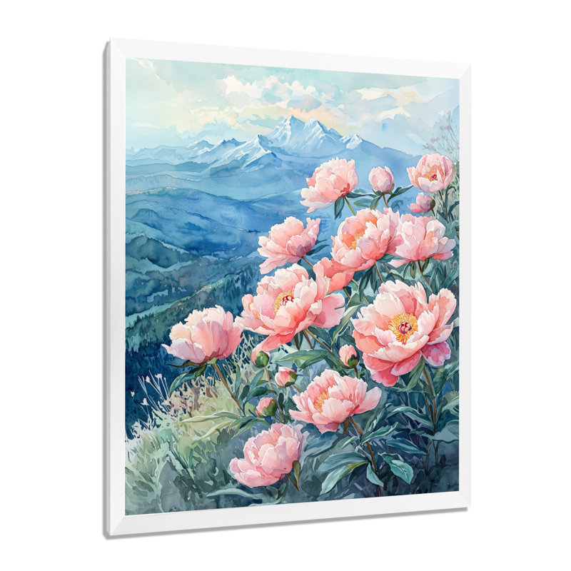 Beaufort - Floral Wall Art Living Room, H 32 po x l 16 po, Reproduction encadrée d'une seule photo, Blanc