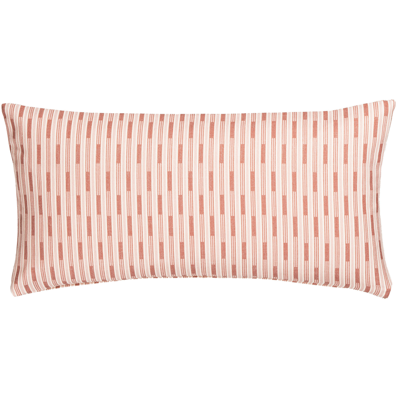 Striped Lumbar Accent Pillow, Feather, Red, Rectangle 14"H x 26"W