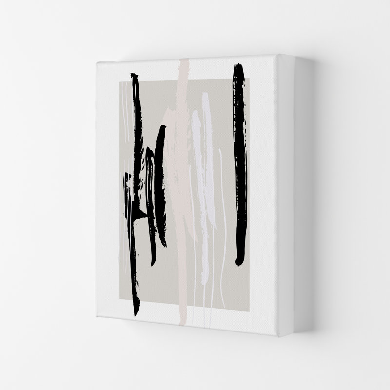 Abstracts Pennellate Linee Grey White Black3 by Planeta444 - Print, No Framed, 30cm H x 21cm W x 1cm D