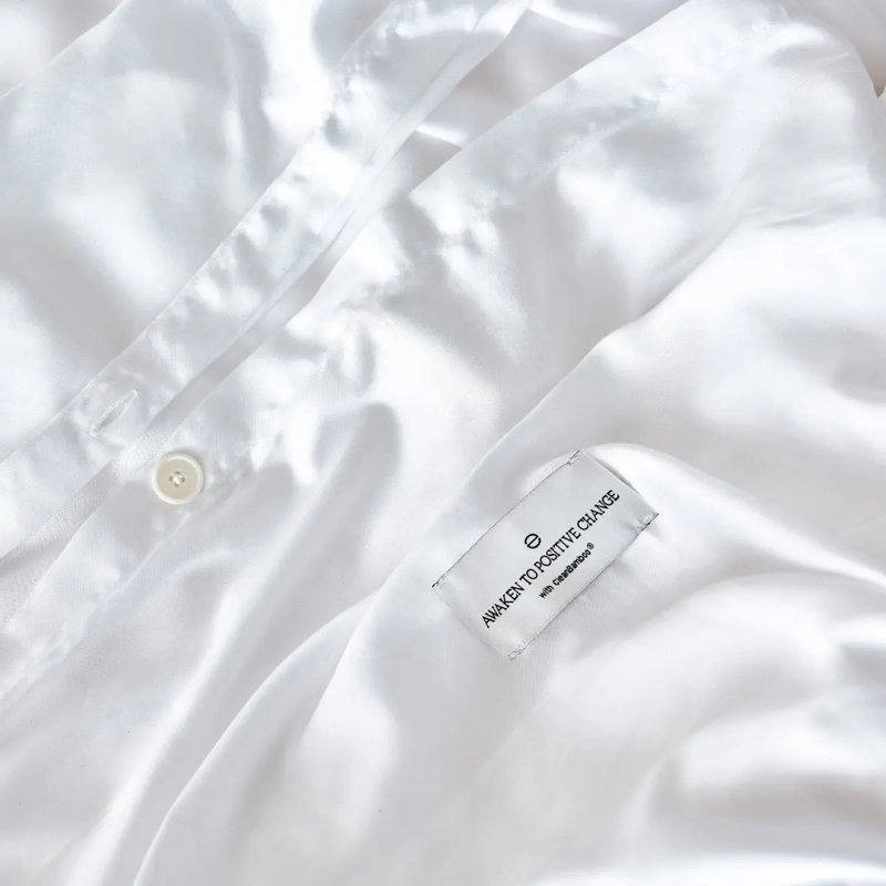 Housse de couette Luxe CleanBamboo® Satin +, Blanc, Double