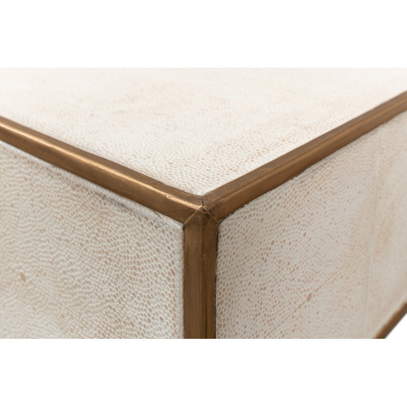Shagreen 54'' W Console Table, Osprey White