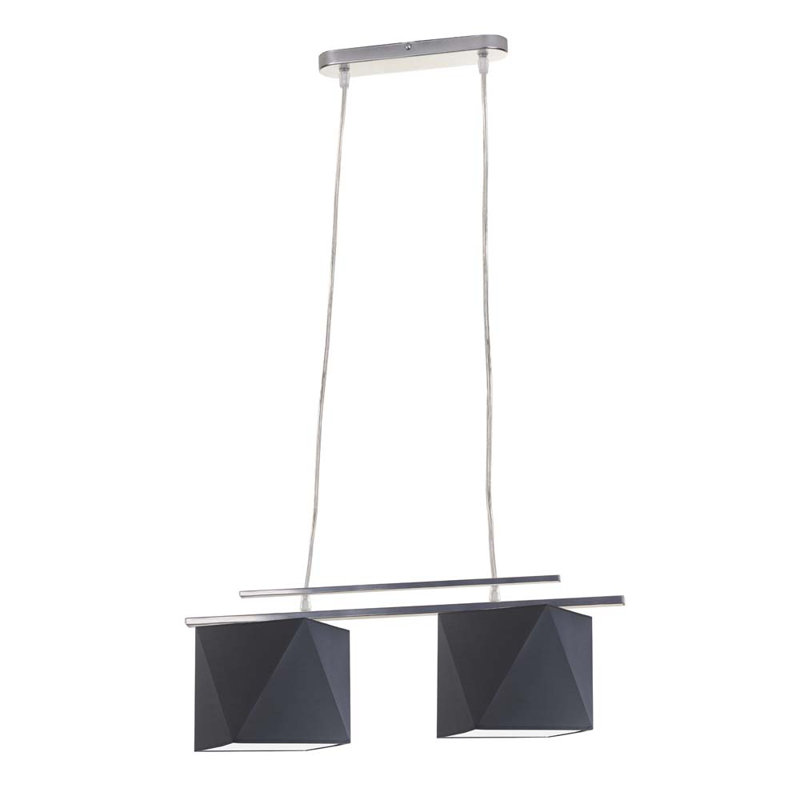 Dendall 2 - Light Kitchen Island Pendant, Grey/Black, Chrome