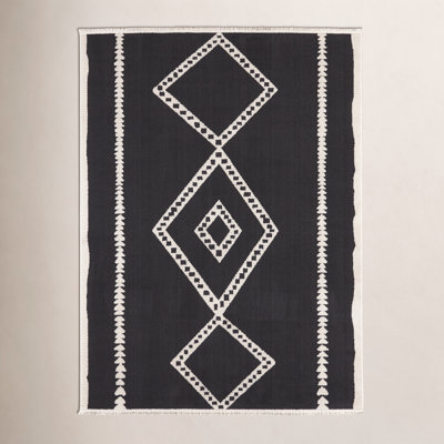 Lange Black White Southwestern Rug