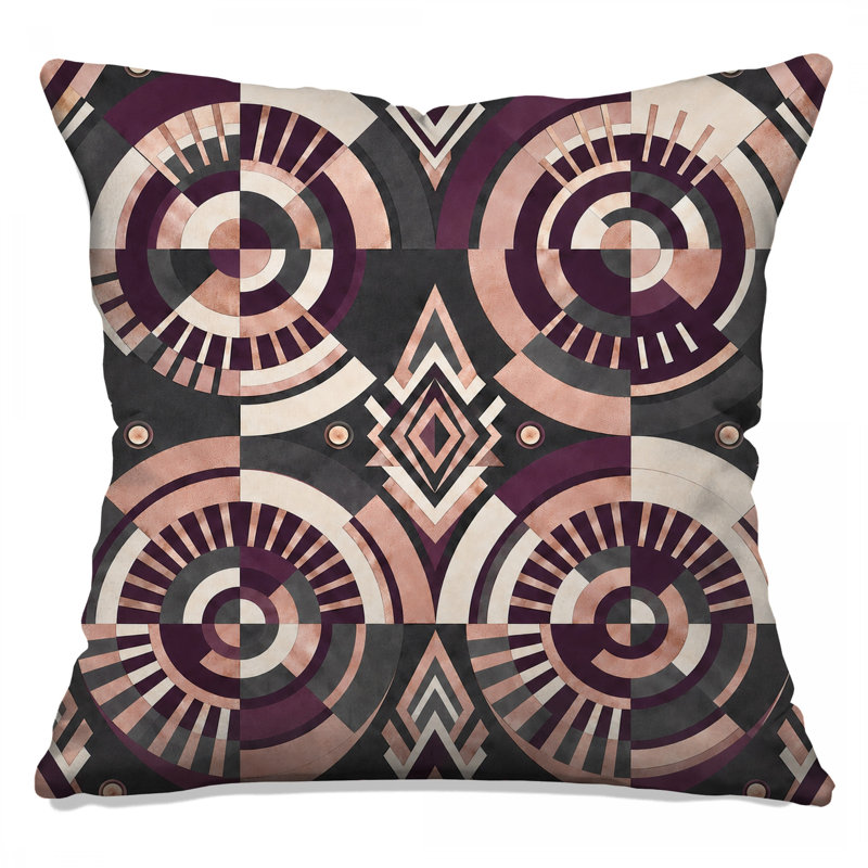 Geometric Circles Pattern Double Sided Throw Pillows, 20 x 20 inches