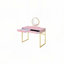 Bureau de coiffeuse à finition rose et or avec miroir et plateau à bijoux Coleen
