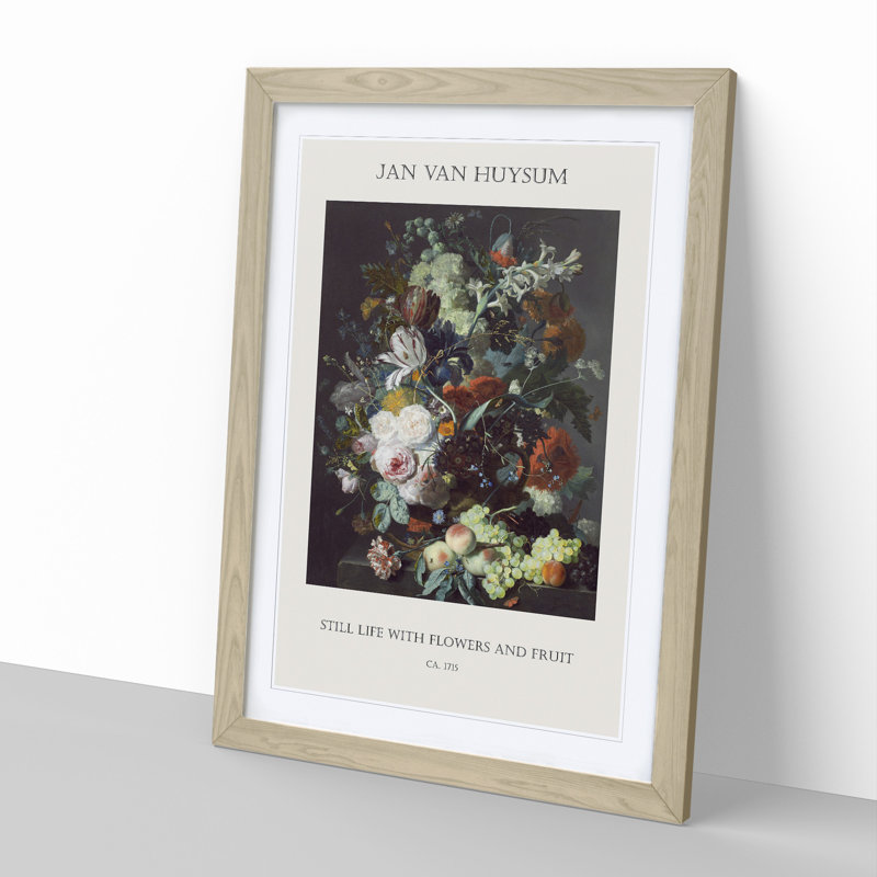 Still Life With Flowers And Fruit Vol.2 by Jan Van Huysum - Single Picture Frame Print, 48cm H x 36cm W x 2cm D, Oak Framed