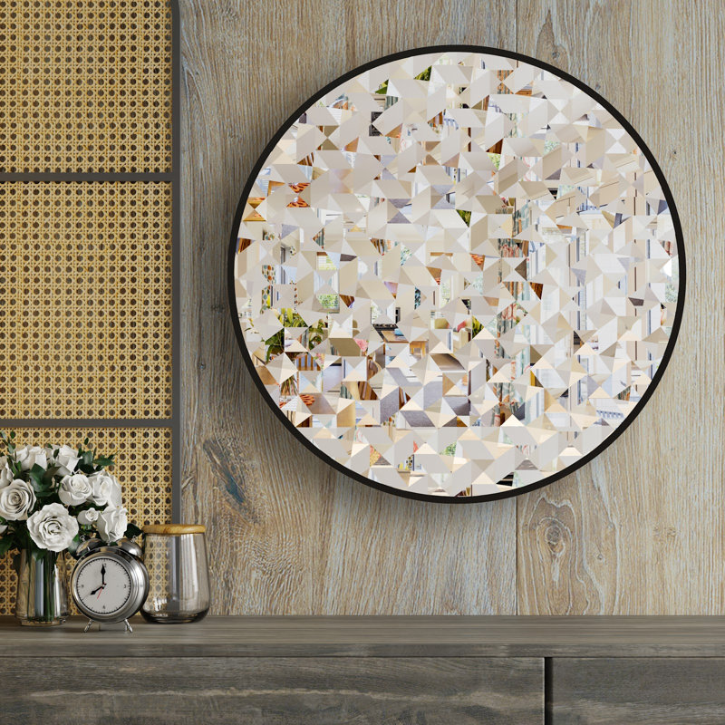 Agulla Engineered Wood Flat Wall Mirror, 65cm H x 65cm W