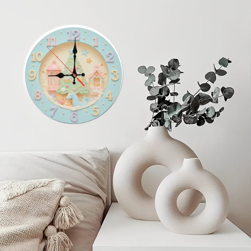 Horloge-visage-avec-étoile-et-oiseaux