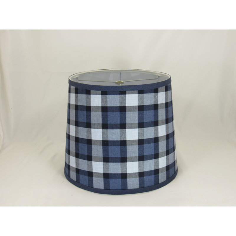 Abat-jour en tissu écossais bleu, H 11 po x l 14 po x P 14 po