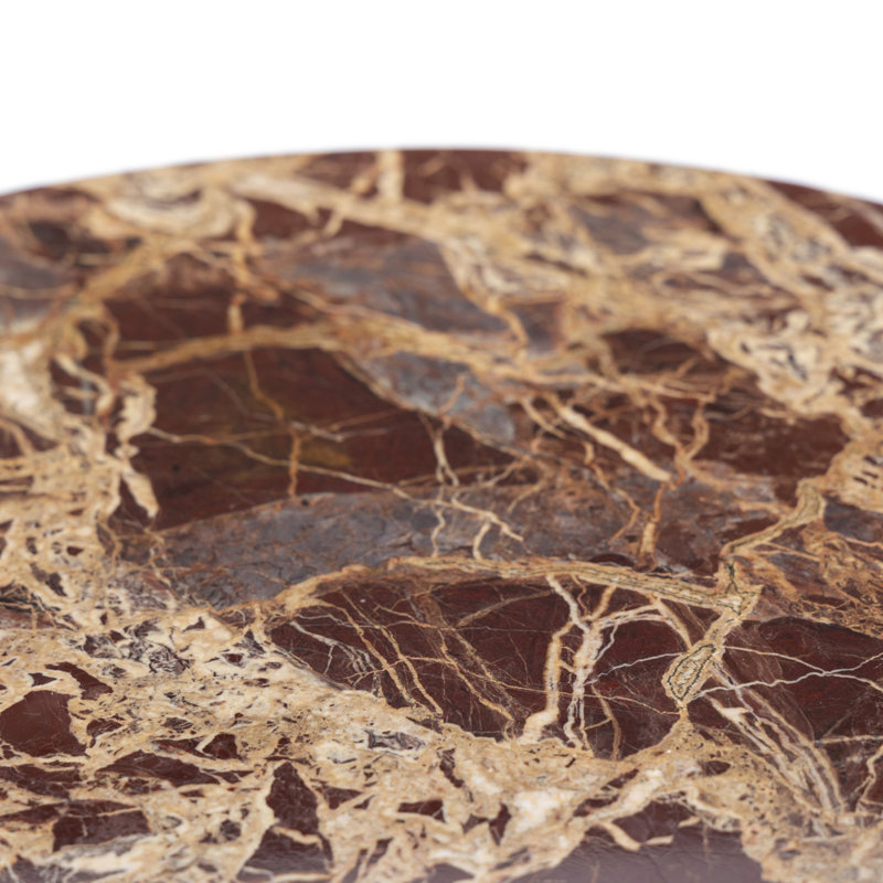SOPHIE Marble End Table, Brown Top/Brown Base