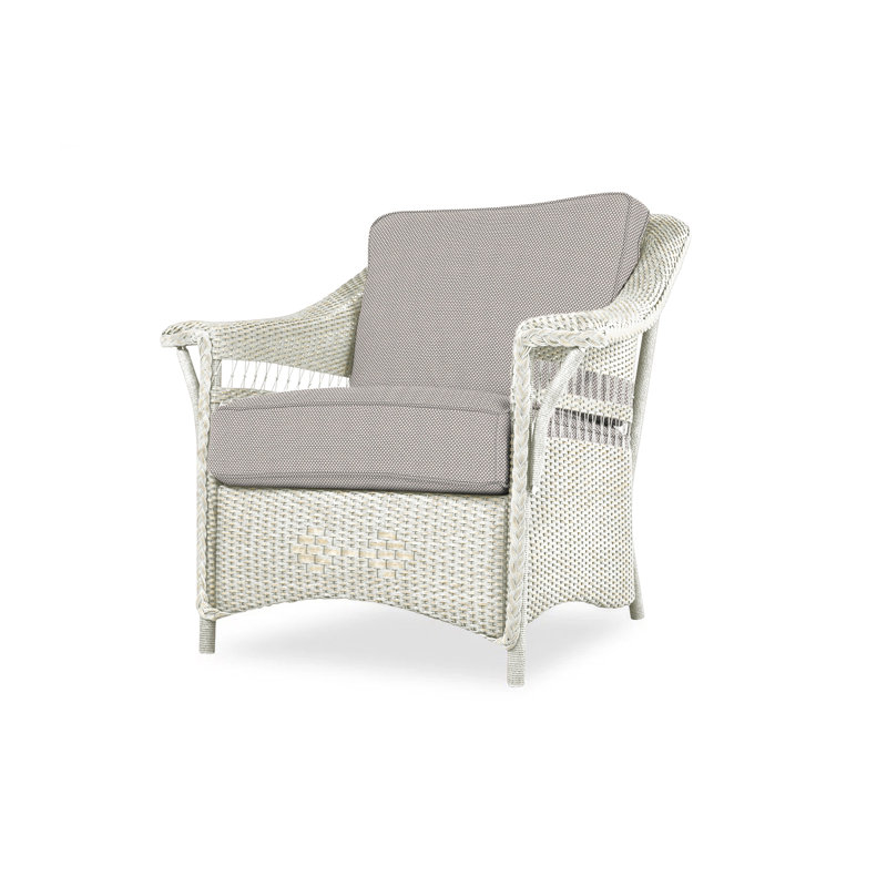 Nantucket Outdoor Lounge Chair, Sailcloth Seagull, White