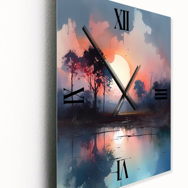 Peaceful Countryside Sunset - Horloges murales campagne, Petit