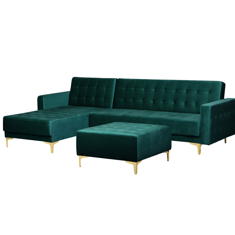 Pinkney 4 Seater Sofa Bed, Left Hand Facing, Green