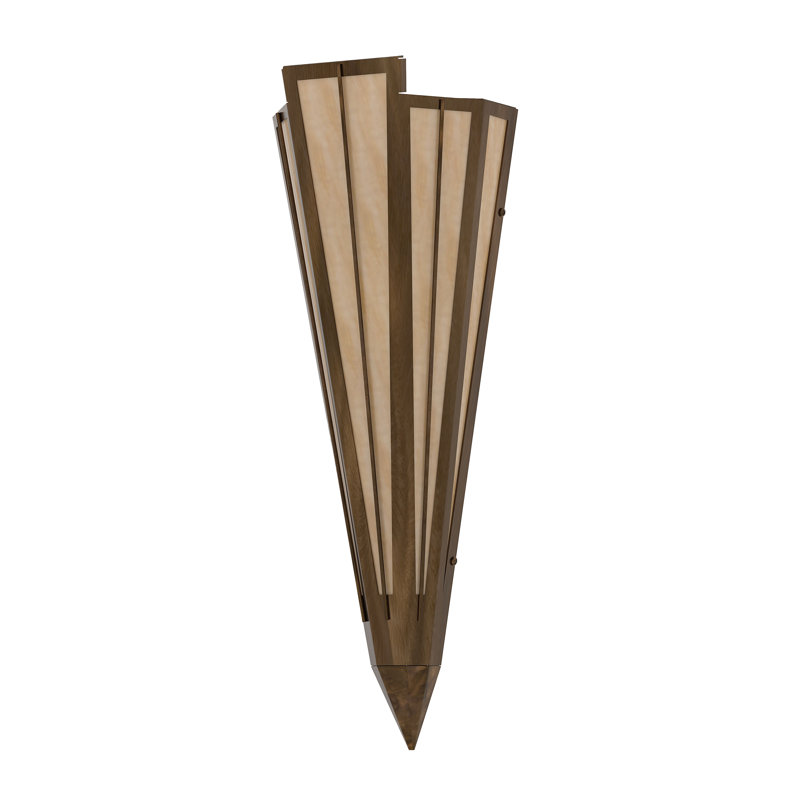 1 - Light Flush Mounted Sconce, Antique Copper, Beige, Glass