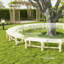 Banc d'extérieur semi-circulaire rond, banc de jardin en bois