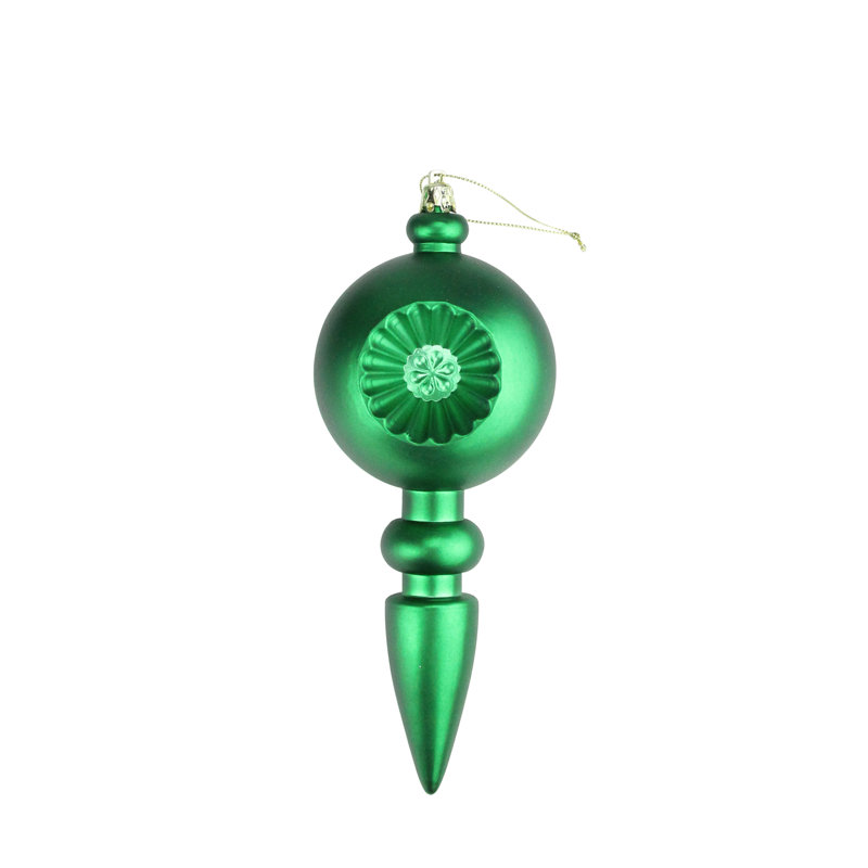 Ornements de faîteau rétro incassables de Noël rétro 7,5 po, Vert