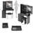 37" Left Bedside Vanity Table Dresser Set With Cushioned Stool, Charging Station (2 AC + 2 USB), Hair Dryer Holder, And Large Touch Control LED Sliding Mirror With 3-Color Switch | Gift Idea
