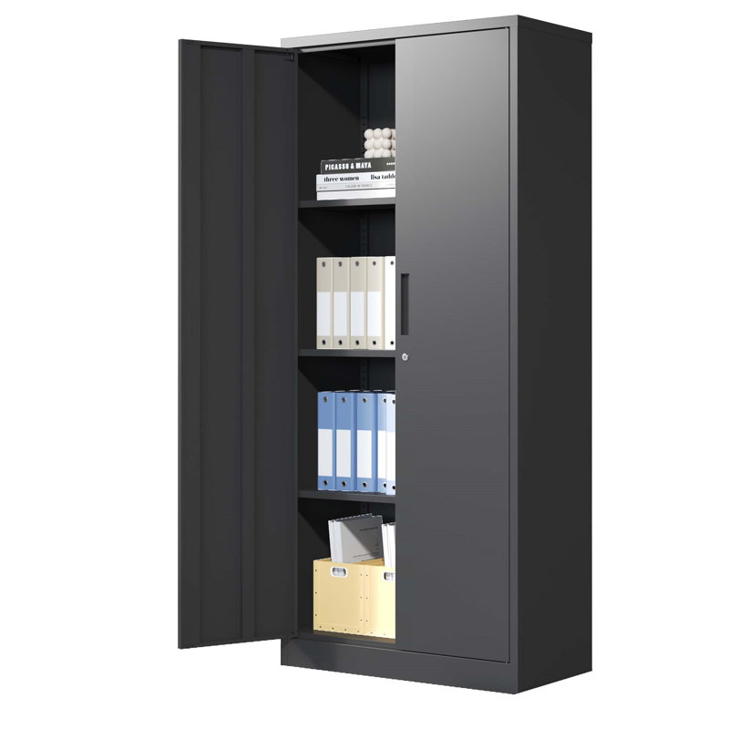 Armoire de rangement en métal 71 "H, Noir