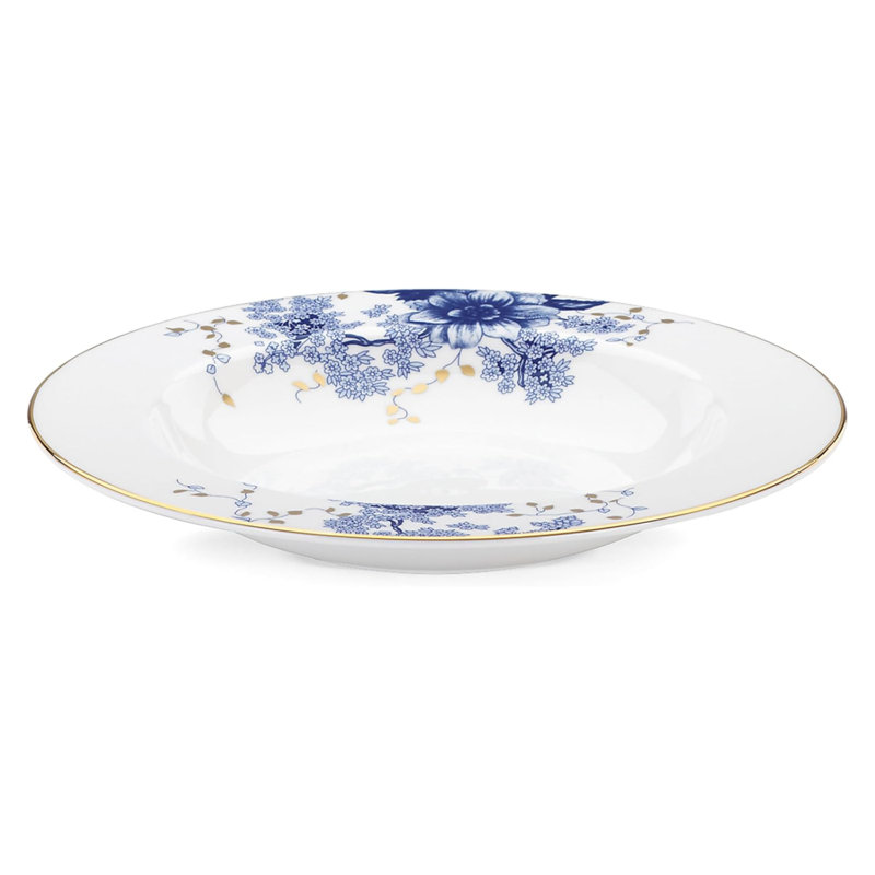 Lenox 834257 Garden Grove Rimmed 12oz Pasta/Soup Bowl, Dishwasher Safe, White