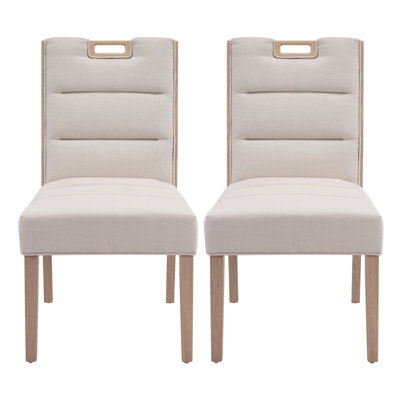 Chaises de salle à manger rembourrées Comfort, tissu et bois, ensemble de cuisine moderne