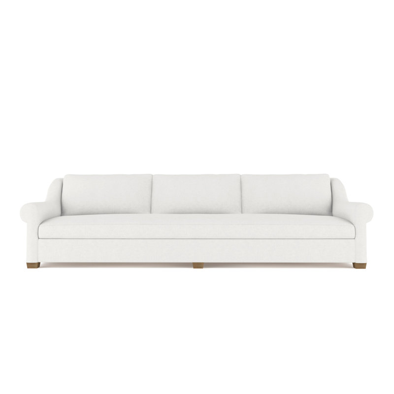 Canapé Thompson, H 32 po x l 120 po x P 46 po, Lin Box Weave blanc, Patiné