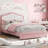 Twin XL Velvet Upholstered Bed Frame with LED Lights, Storage Drawer & Headboard for Kids-148179120-148179121