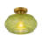 1-Light Green Glass Semi-Flush Mount Ceiling Light