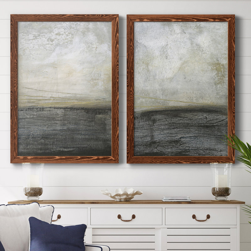 «Misty Landscape I», toile encadrée de qualité supérieure - prête à être accrochée, Toile encadrée érable
