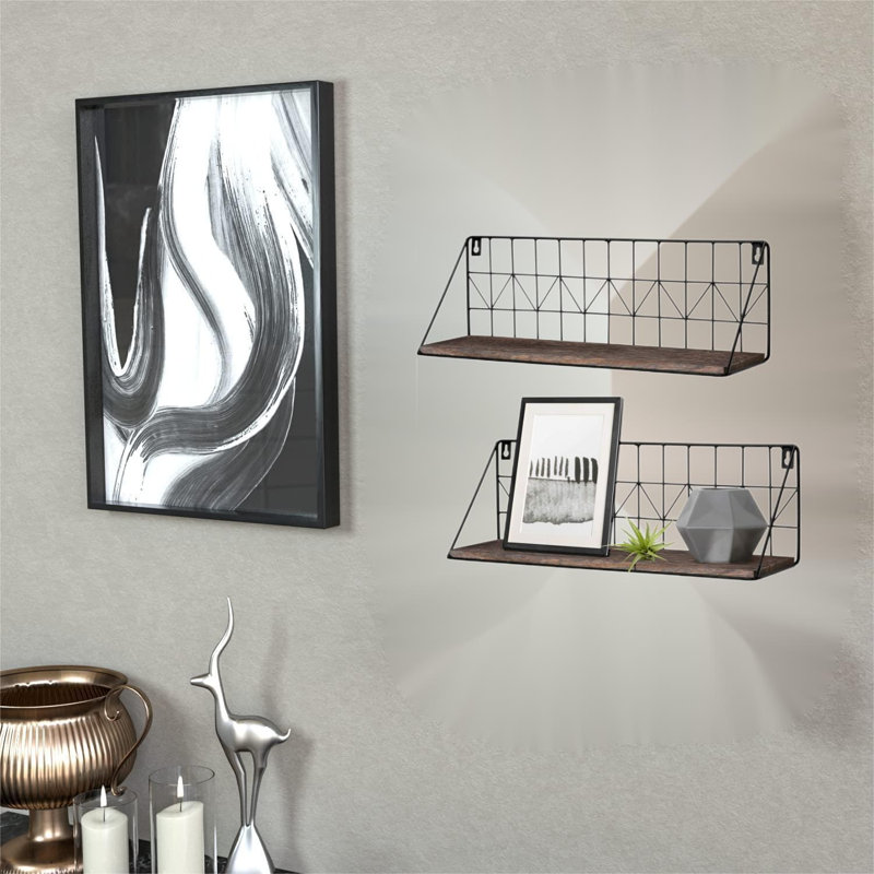 2 Piece Bracket Shelf, Brown