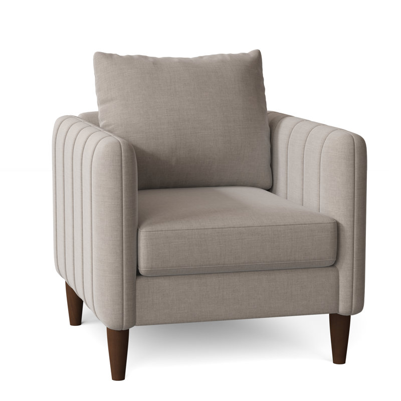 Kaveen Upholstered Armchair, Walnut, Jango Sandstone