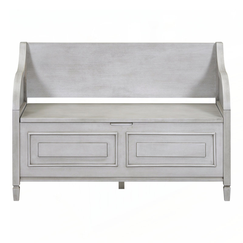 Banc de rangement rembourré, banc d'entrée, Gris délavé