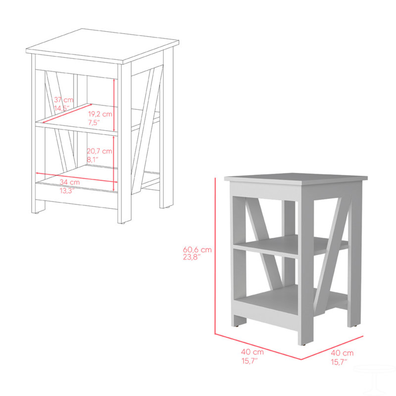 Table d'appoint, Blanc