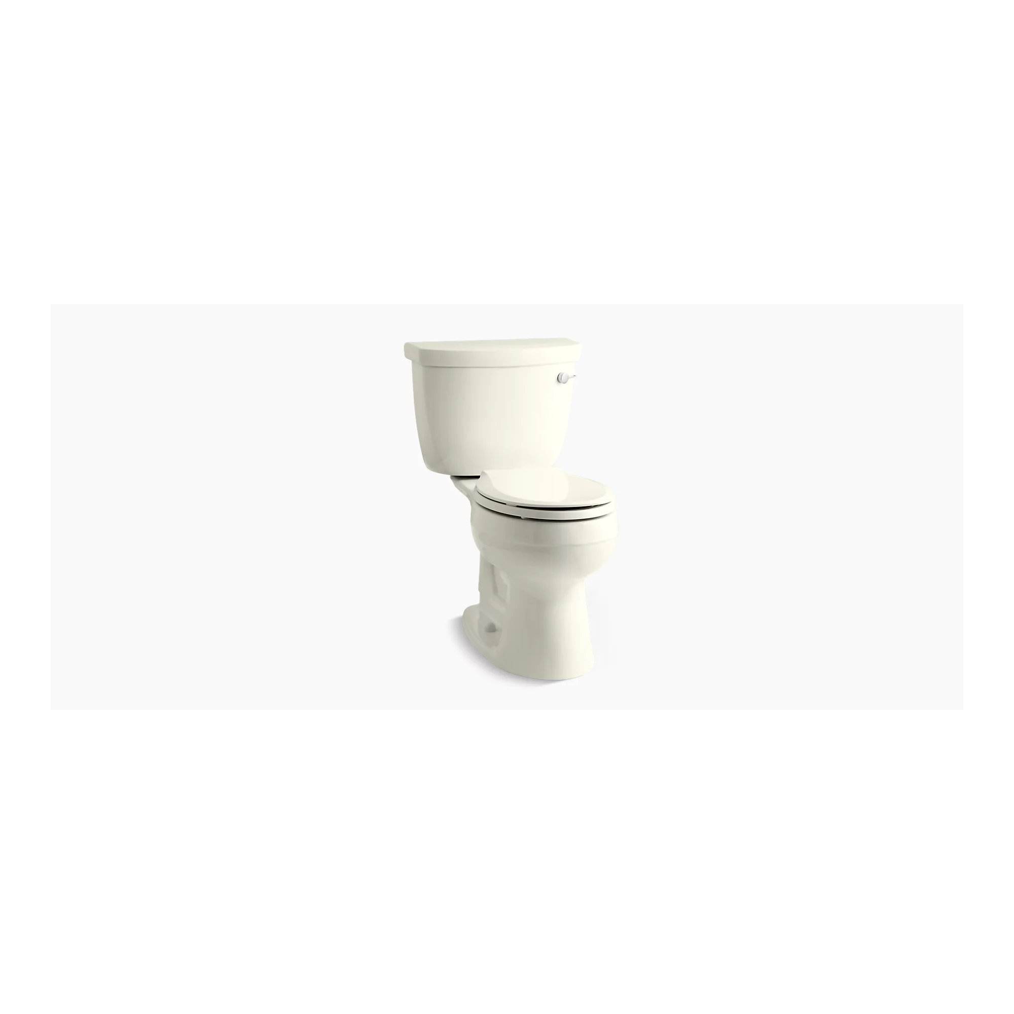 Cimarron 1.28 GPF Water Efficient Round  (Seat Not Included), Biscuit, Right-Hand