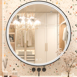 LAM-111 Large Semi Circle Bathroom Mirror, Custom Cut Frameless Bathroom  Mirrors