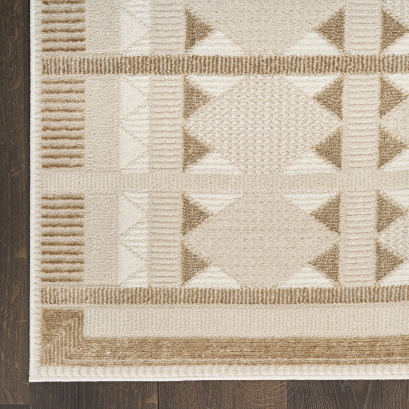 Tapis taupe moderne Ebern Designs Reimann, Rectangle 4pi x 6 pi