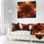 Abstrait fleur fractale orange - coussin imprimé floral-29597986-29597990