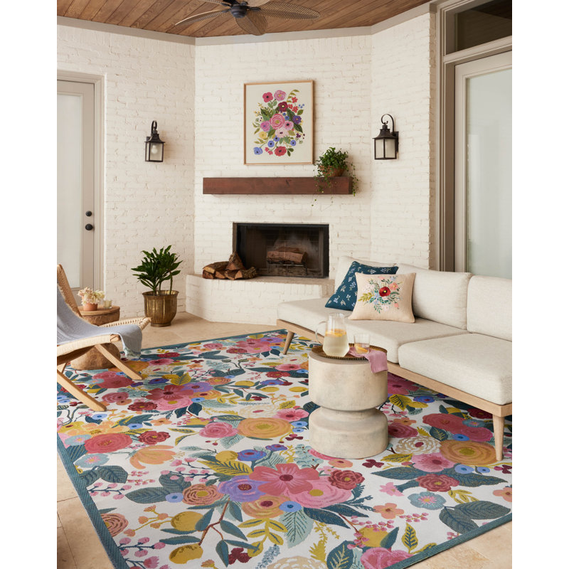 Rose Perennial Garden Party Multicolor Wool Runner Rug
