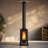 70,000 BTU Wood Pellet Patio Heater with Glass View Window & Wheels, Outdoor Standing Heater for Patio, Backyard, Commercial Use