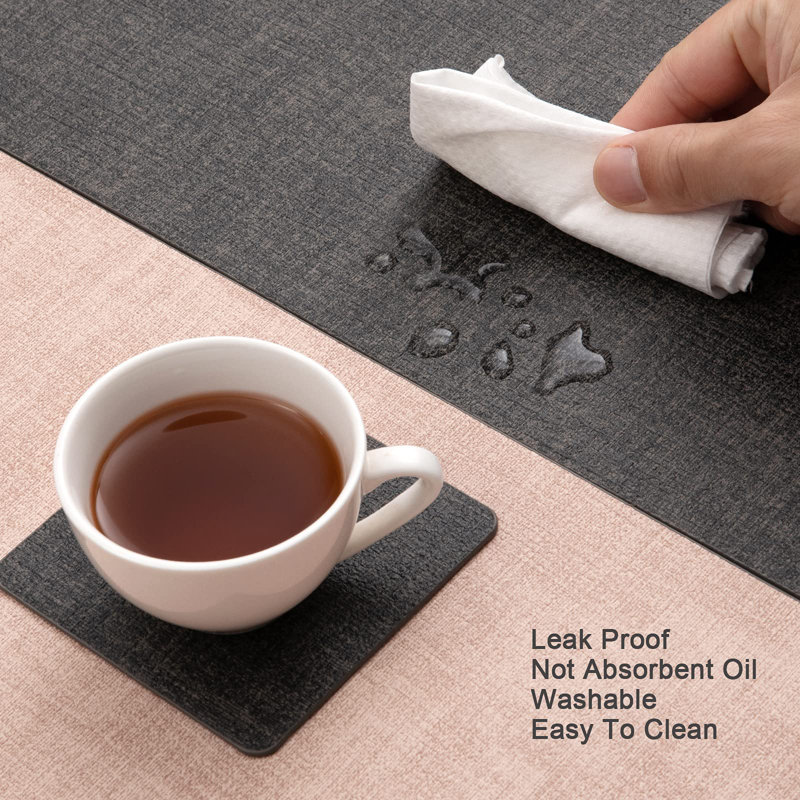 Faux Leather Placemat, Grey Pink
