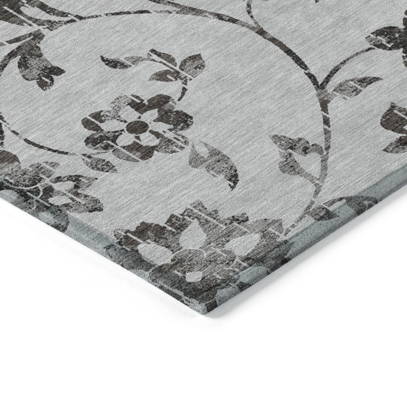 Malek Washable Floral Indoor / Outdoor Rug, Runner 2'3" x 7'6"