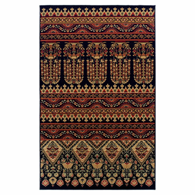 Meenakshi Adena Bohemian Floral Geometric Tribal Power-Loomed Area Rug