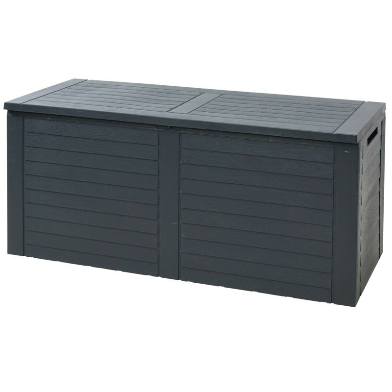 Dakota Fields Ahsaad 115cm W 270L Water Resistant Plastic Lockable Deck Box in Black
