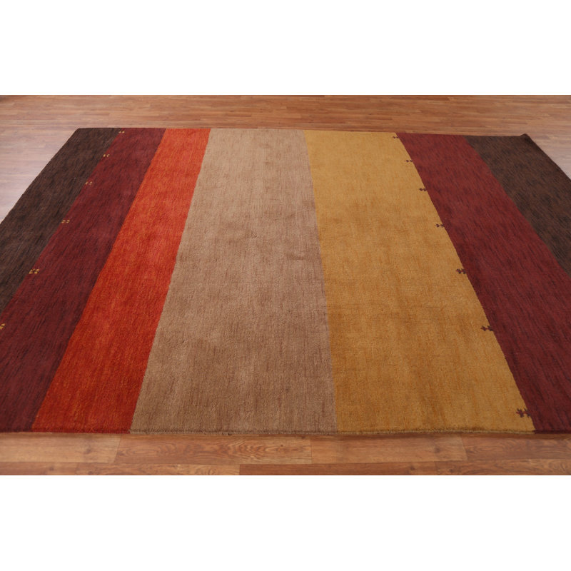 Tapis oriental rayé Gabbeh 7 x 10