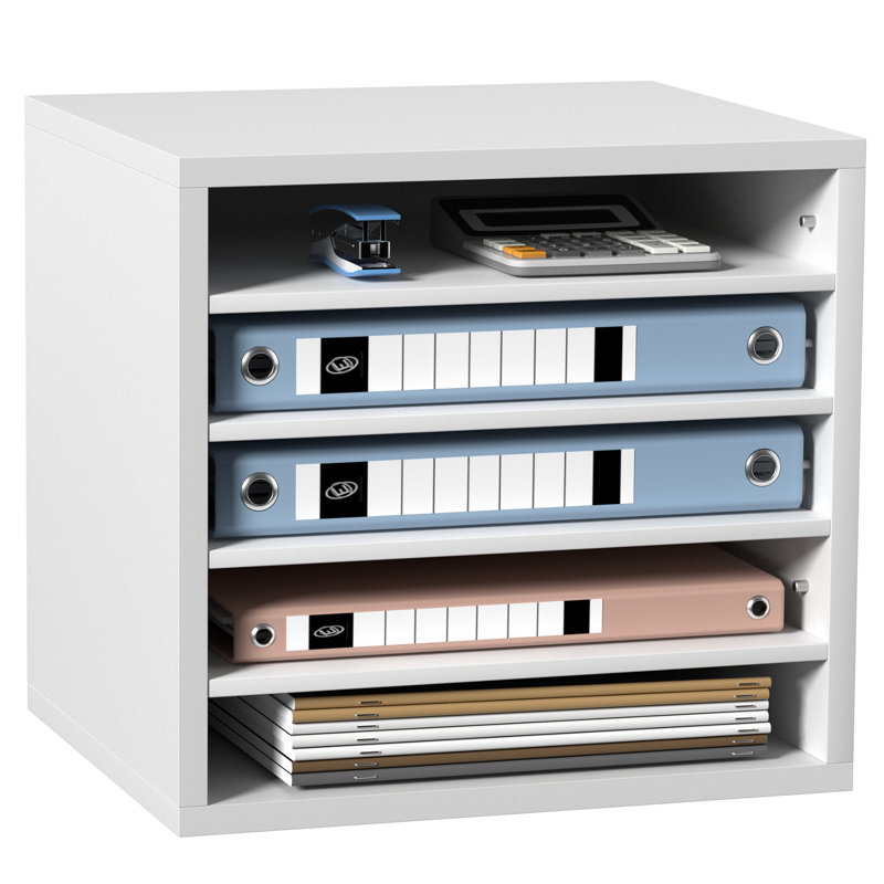 Organisateur de documents, boîte aux lettres de bureau à 5 compartiments avec tablettes réglables, certifié EPA, Blanc