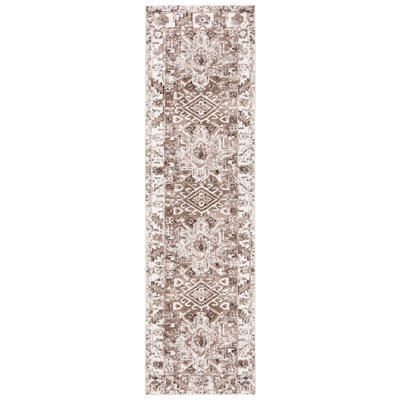 Tapis oriental brun / ivoire Ferrill