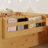 Twin Floor Bed With High Rails, Wood Led And Side Storage Shelf, Enhanced 19.7-Inch , 2.7-Inch Fence Gap, Low To Ground For A Safe Roaming Frame Guardrails, Natural Shelf On Both Sides, Features,-1123002391-1123002389