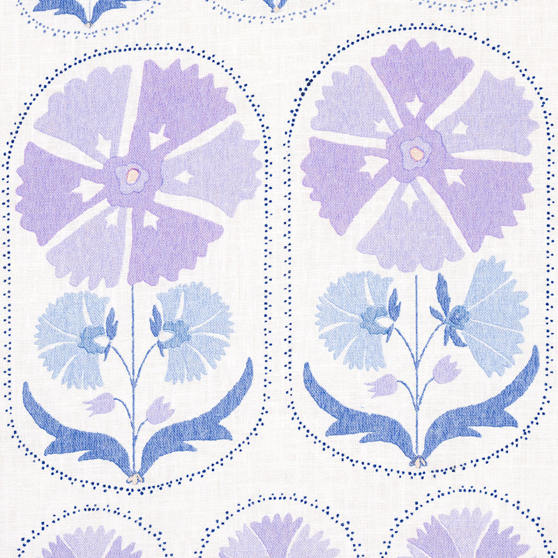 Tissu imprimé lin Anjuna, Lilas