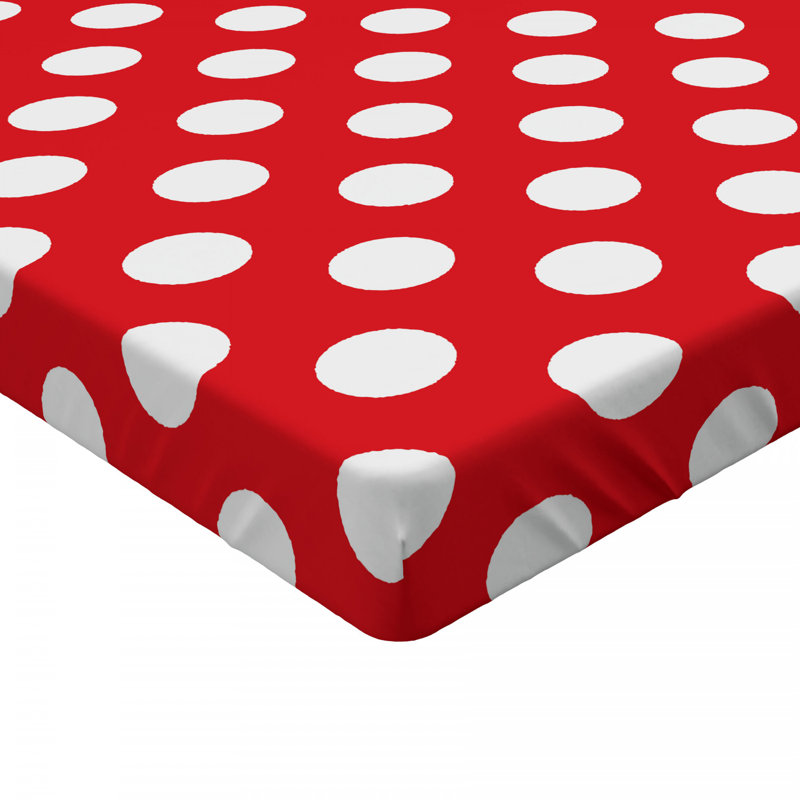 Microfiber Fitted Sheet, Twin Fitted Sheet, Red Polka Dots 2